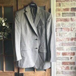 Lauren Ralph Lauren Men 42L Grey Pinstripe 100% Wool 2 Button Blazer Suit Jacket